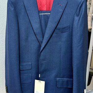 SuitSupply Model-Sienna Flat Front Slim Cut Birds Eye Suit